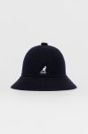 Вовняний капелюх Kangol колір синій вовна