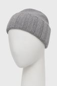 Кашемірова шапка Emporio Armani колір сірий вовна
