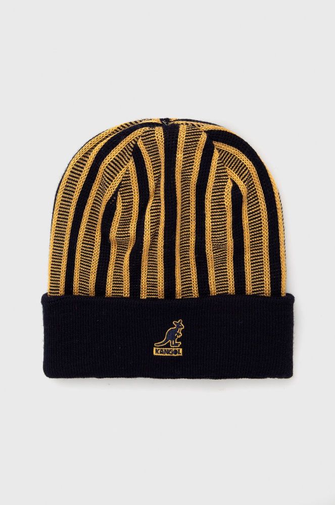 Шапка з домішкою вовни Kangol колір жовтий
