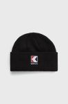 Шапка Kangol колір чорний з тонкого трикотажу