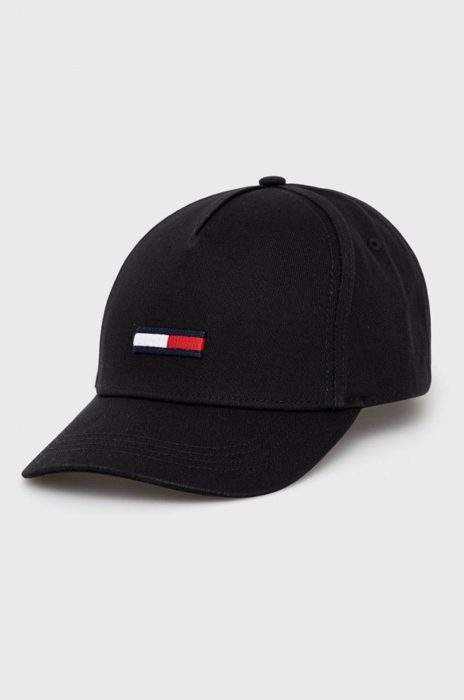 Кепка Tommy Jeans колір чорний гладка