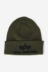 Шапка Alpha Industries 3D Beanie колір зелений 168910.257-DarkGreen