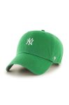 Бавовняна бейсболка 47brand MLB New York Yankees колір зелений з аплікацією (3452679)