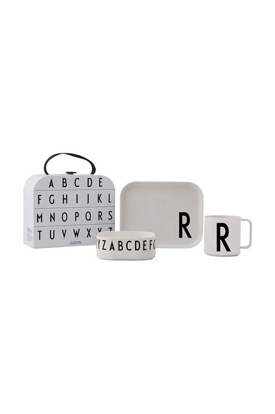 Дитячий набір для сніданку Design Letters Classics in a suitcase R 4-pack колір білий