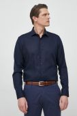 Бавовняна сорочка Seidensticker чоловіча колір синій slim класичний комір (2978877)