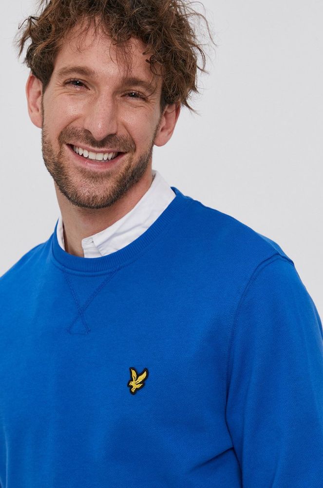 Lyle & Scott - Бавовняна кофта колір блакитний (1745064)