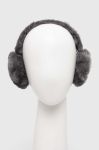 Теплі навушники з інтегрованими електронними навушниками UGG колір сірий з товстого трикотажу вовна