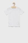 Дитяча бавовняна футболка Hype колір білий гладкий