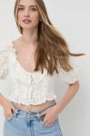 Блузка For Love & Lemons жіноча колір білий з аплікацією