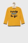 Дитячий бавовняний лонгслів Birba&Trybeyond колір жовтий з аплікацією