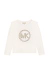 Дитячий бавовняний лонгслів Michael Kors колір білий (2618708)