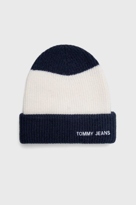 Шапка з домішкою вовни Tommy Jeans колір синій