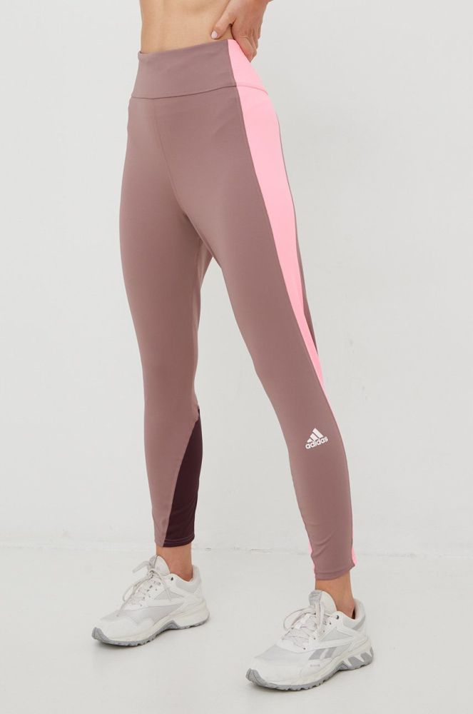 Легінси для бігу adidas Performance Own The Run жіночі колір коричневий візерунок
