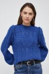 Светр з домішкою вовни Y.A.S жіночий теплий півгольф колір блакитний