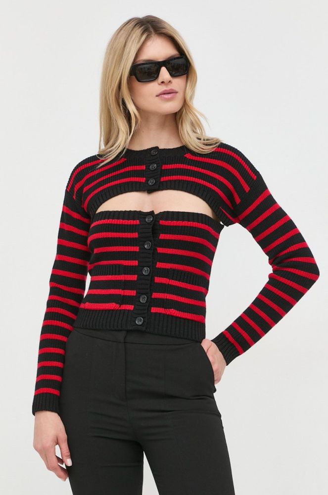 Вовняний кардиган Red Valentino жіночий колір чорний