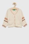 Дитячий кардиган United Colors of Benetton колір бежевий легкий