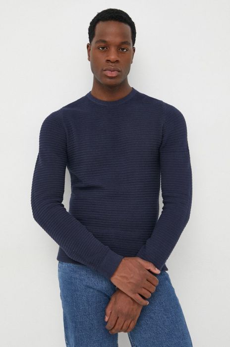 Бавовняний светер Lindbergh чоловічий колір синій легкий