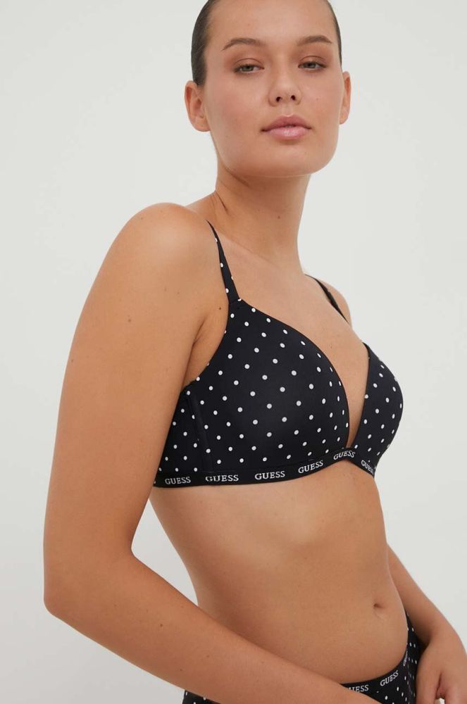 Бюстгальтер Guess колір чорний візерунок (3397266)