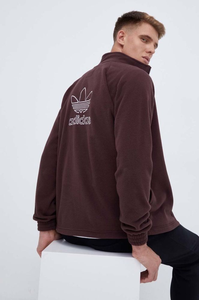Кофта adidas Originals чоловіча колір коричневий однотонна
