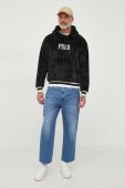 Кофта Polo Ralph Lauren чоловіча колір чорний з капюшоном з аплікацією (3617383)