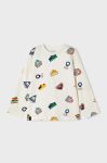 Дитячий бавовняний лонгслів Mayoral колір бежевий візерунок