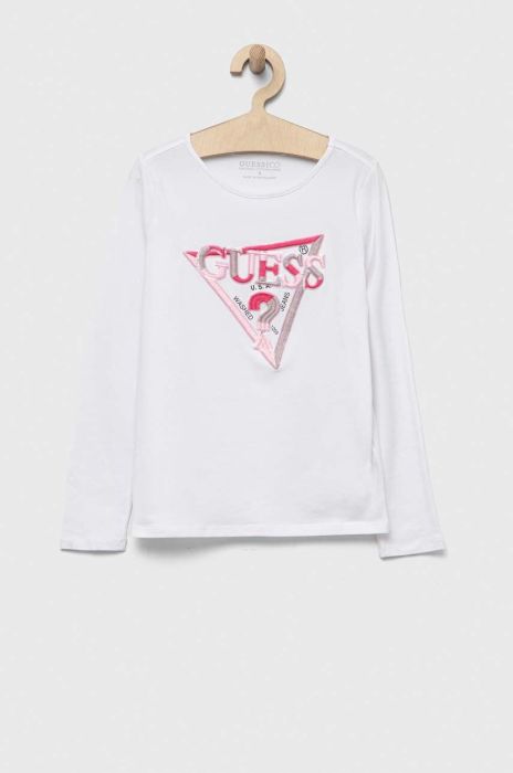 Дитячий лонгслів Guess колір білий (3321954)