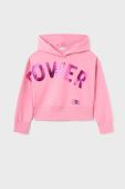 Сорочка Mayoral колір рожевий з капюшоном з принтом
