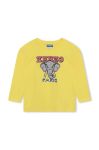 Дитячий бавовняний лонгслів Kenzo Kids колір зелений з принтом (3408242)