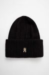 Шапка з домішкою вовни Tommy Hilfiger колір чорний (3519824)