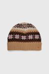 Вовняна шапка Lauren Ralph Lauren колір коричневий вовна