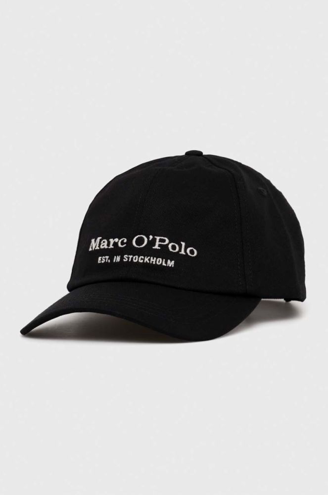 Бавовняна бейсболка Marc O'Polo колір чорний з аплікацією (3428750)