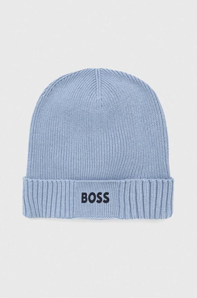 Шапка з домішкою вовни Boss Green BOSS GREEN колір блакитний