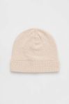 Шапка з домішкою вовни Sisley колір бежевий з тонкого трикотажу