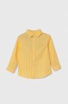 Дитяча бавовняна сорочка United Colors of Benetton колір жовтий (3461994)