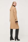 Вовняне пальто BOSS колір бежевий перехідний (3372832)