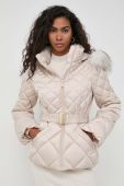 Пухова куртка Guess жіноча колір бежевий зимова (3504012)