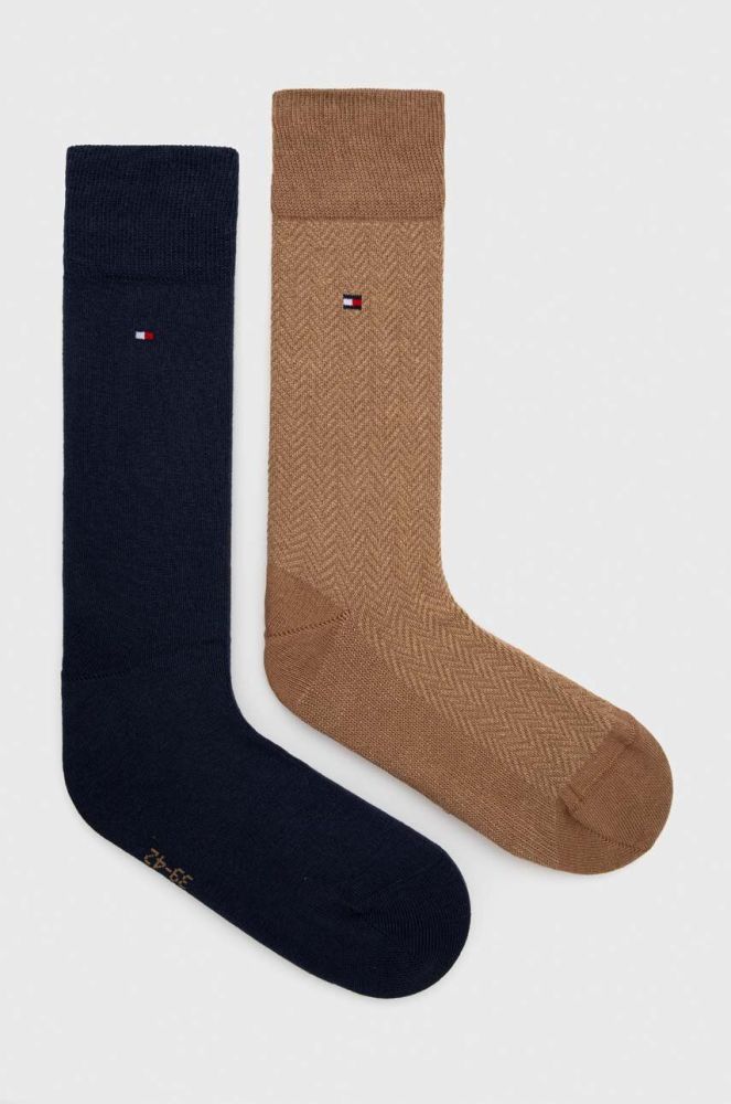 Шкарпетки Tommy Hilfiger 2-pack чоловічі колір коричневий (3648196)