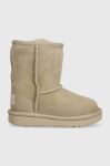 Дитячі замшеві чоботи UGG T CLASSIC II колір бежевий