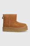Дитячі замшеві чоботи UGG CLASSIC MINI PLATFORM колір бежевий