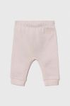 Бавовняні штани для немовлят United Colors of Benetton колір рожевий однотонні