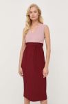 Сукня Max Mara Leisure колір бордовий midi розкльошена
