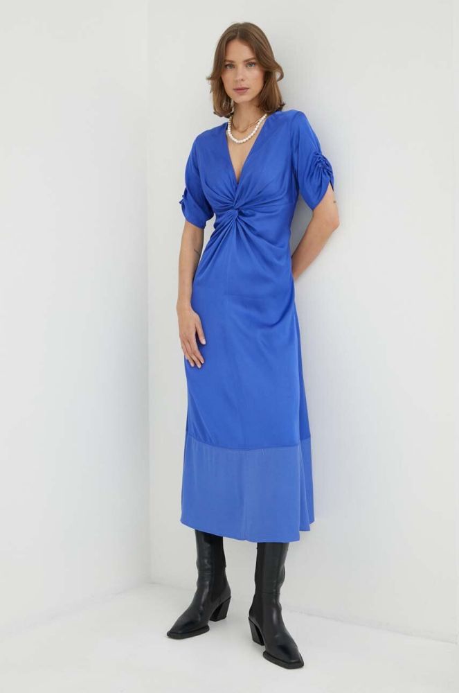 Сукня Day Birger et Mikkelsen maxi розкльошена колір блакитний (3347325)