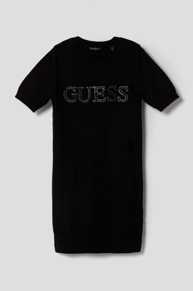 Дитяча сукня Guess колір чорний midi пряма (3363323)