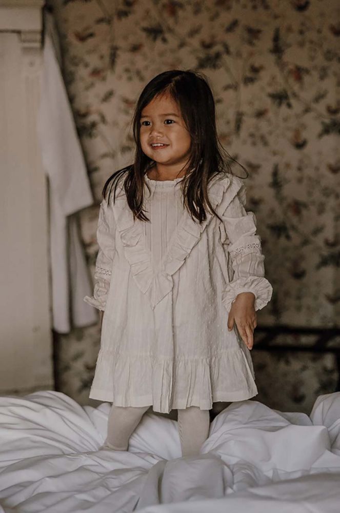 Дитяча бавовняна сукня That's mine 021928 Lucia Dress колір бежевий midi пряма