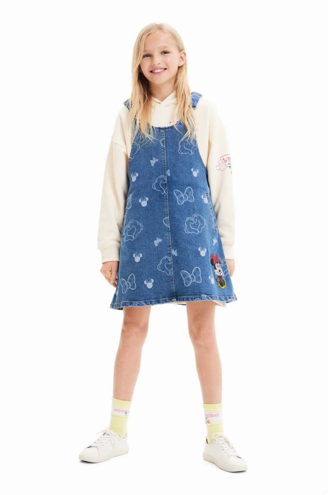 Дитяча джинсова сукня Desigual x Disney mini розкльошена колір блакитний