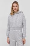 Бавовняна кофта Pinko жіноча колір сірий з капюшоном меланж