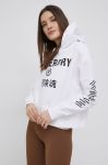 Бавовняна кофта Superdry жіноча колір білий з принтом (2215014)