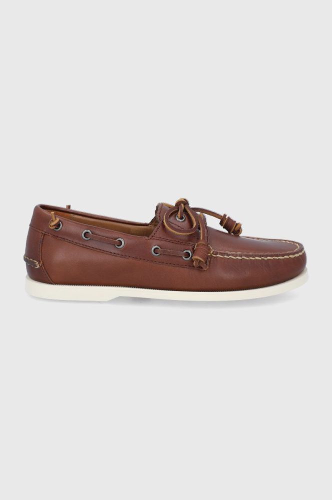 Шкіряні мокасини Polo Ralph Lauren Merton чоловіче колір коричневий