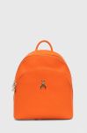 Шкіряний рюкзак Patrizia Pepe жіночий колір помаранчевий малий однотонний