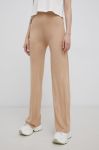 Штани Noisy May жіноче колір бежевий кльош висока посадка
